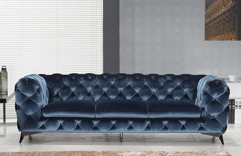 Luciano Modern Blue Fabric Sofa