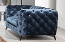 Divani Casa Delilah Modern Blue Fabric Loveseat