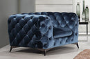 Divani Casa Delilah Modern Blue Fabric Chair