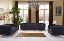 Divani Casa Delilah Modern Black Fabric Loveseat