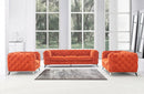 Divani Casa Delilah - Modern Orange Fabric Sofa Set
