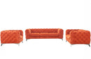 Divani Casa Delilah - Modern Orange Fabric Sofa Set