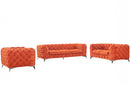 Divani Casa Delilah - Modern Orange Fabric Sofa Set