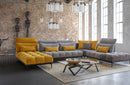 David Ferrari Display Italian Modern Grey + Yellow Fabric Modular Sectional Sofa