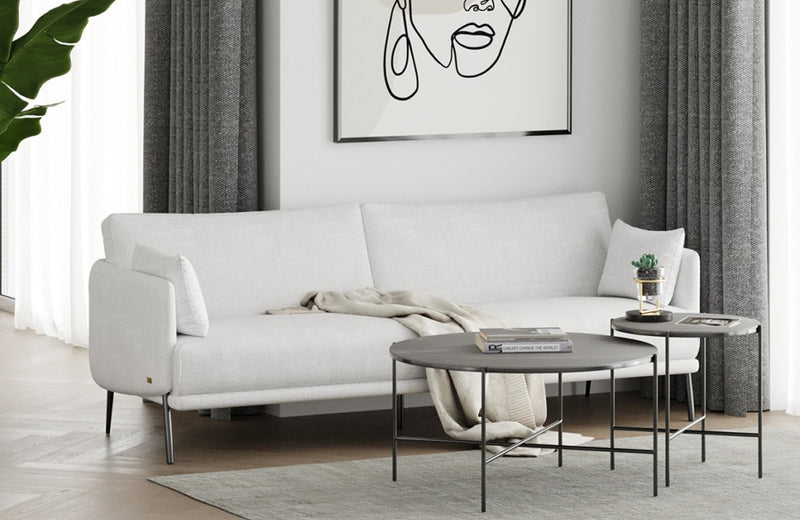 Divani Casa Higgins Modern White Fabric Sofa