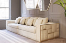 Divani Casa Mobray Glam Beige and Gold Fabric Sofa