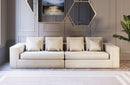 Divani Casa Mobray Glam Beige and Gold Fabric Sofa