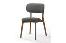 Modrest Donald Modern Dark Grey & Walnut Dining Chair (Set of 2)