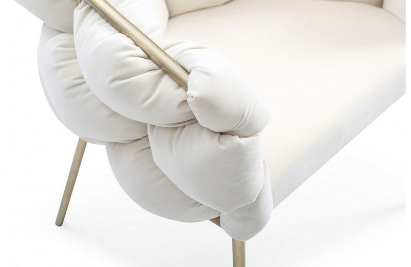 Modrest Debra Modern White Fabric Dining Chair