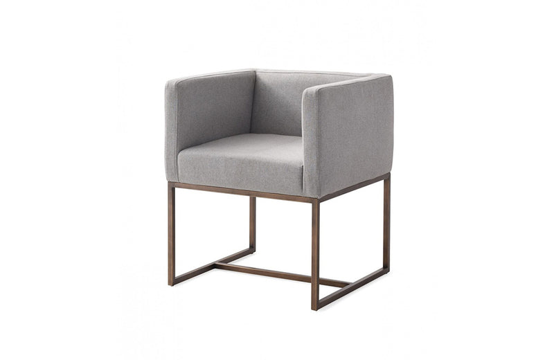 Modrest Marty Modern Grey & Copper Antique Brass Dining Chair