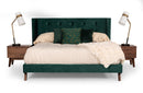 Nova Domus Durango Modern Green Fabric & Walnut Bed