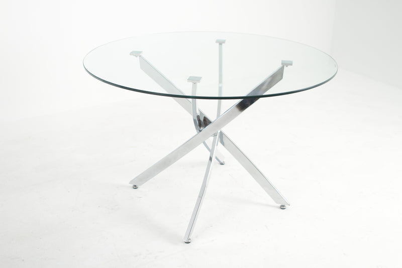 Gala Round Glass with Light Grey Chairs