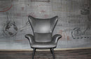 Divani Casa Slater Modern Dark Grey Leatherette Lounge Chair