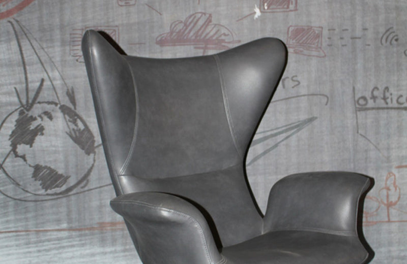 Divani Casa Slater Modern Dark Grey Leatherette Lounge Chair