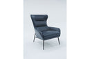 Divani Casa Susan Modern Blue Leatherette Lounge Chair