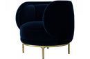 Divani Casa Eckley Blue Velvet Accent Chair