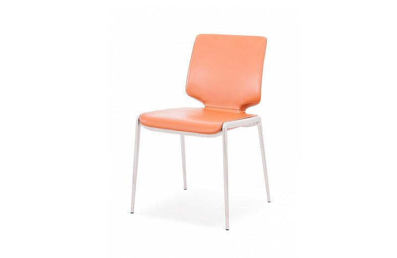 Modrest Eileen Modern Cognac Eco-Leather Dining Chair (Set of 2)