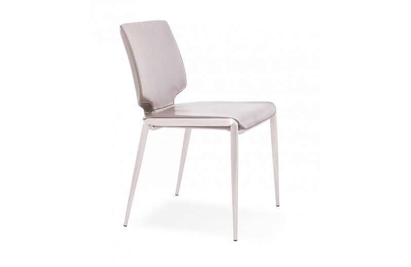 Modrest Eileen Modern Dark Grey Eco-Leather Dining Chair (Set of 2)