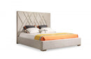 Modrest Eldora Glam Beige Velvet and Brushed Brass Bed