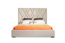 Modrest Eldora Glam Beige Velvet and Brushed Brass Bed