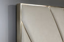 Modrest Eldora Glam Beige Velvet and Brushed Brass Bed