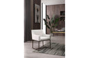 Modrest Elijah Modern Beige & Copper Antique Brass Dining Chair