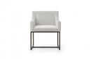 Modrest Elijah Modern Beige & Copper Antique Brass Dining Chair