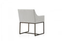 Modrest Elijah Modern Beige & Copper Antique Brass Dining Chair
