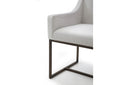 Modrest Elijah Modern Beige & Copper Antique Brass Dining Chair