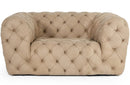 Coronelli Collezioni Ellington Italian Beige Nubuck Leather Accent Chair
