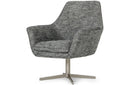 Divani Casa Elvin Modern Dark Grey Fabric Swivel Lounge Chair