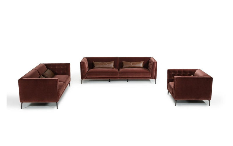 Divani Casa Ansted 3 Piece Modern Fabric Sofa Set