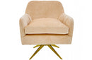 Divani Casa Abigail Modern Peach Velvet Swivel Accent Chair