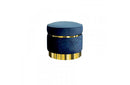 Divani Casa Tenaya Modern Blue Velvet & Gold Ottoman