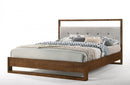 Nova Domus Falcor Modern Grey Fabric & Walnut Veneer Bed