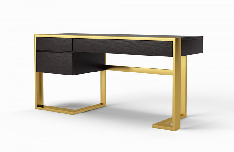 Modrest Modern Fauna Wenge and Brass Desk