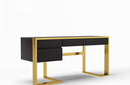 Modrest Modern Fauna Wenge and Brass Desk