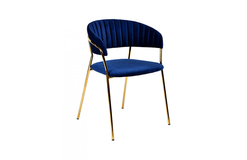 Modrest Brandy Modern Blue Fabric Dining Chair (Set of 2)