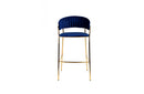 Modrest Brandy Modern Blue Fabric Bar Stool (Set of 2)