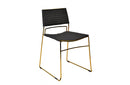 Modrest Swain Modern Grey Fabric & Gold Dining Chair (Set of 2)