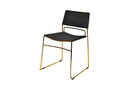Modrest Swain Modern Grey Fabric & Gold Dining Chair (Set of 2)