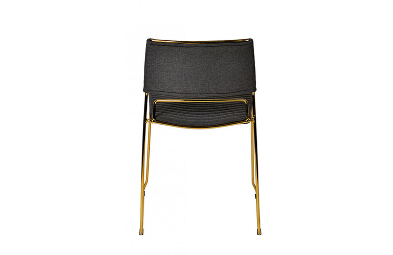 Modrest Swain Modern Grey Fabric & Gold Dining Chair (Set of 2)