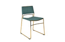 Modrest Swain Modern Green Fabric & Gold Dining Chair (Set of 2)