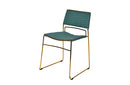Modrest Swain Modern Green Fabric & Gold Dining Chair (Set of 2)