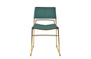Modrest Swain Modern Green Fabric & Gold Dining Chair (Set of 2)