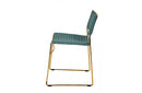 Modrest Swain Modern Green Fabric & Gold Dining Chair (Set of 2)