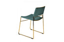 Modrest Swain Modern Green Fabric & Gold Dining Chair (Set of 2)