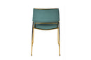 Modrest Swain Modern Green Fabric & Gold Dining Chair (Set of 2)