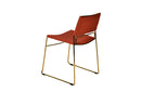 Modrest Swain Modern Salmon Fabric & Gold Dining Chair (Set of 2)