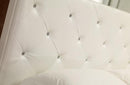 Modrest Monte Carlo White Leatherette Modern Twin Bed with Crystals